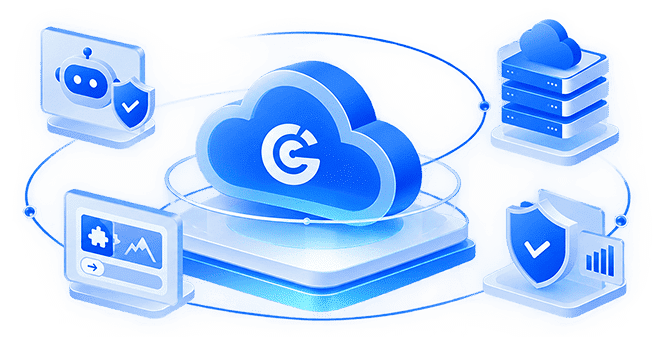 Enterprise security and cloud protection illustration