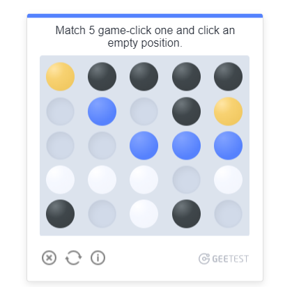 5 in a row captcha